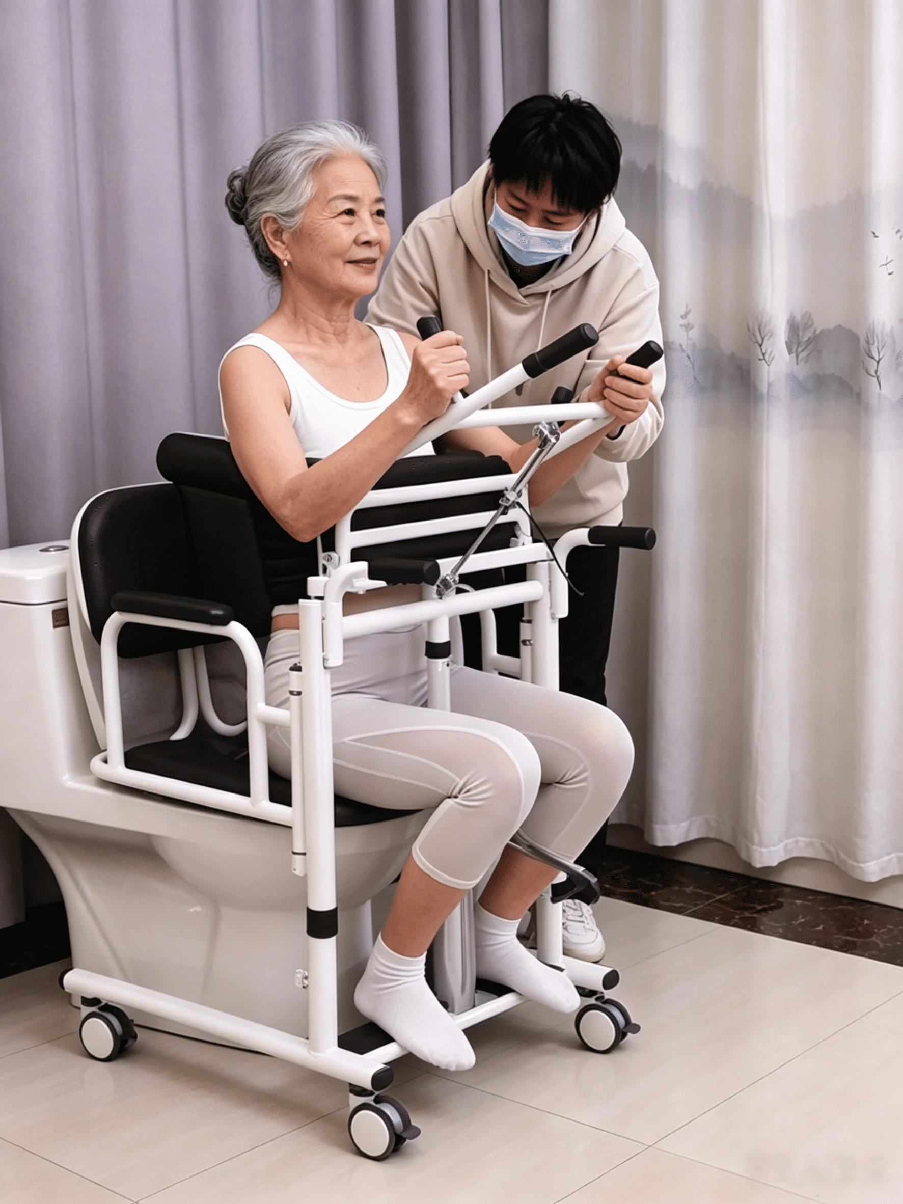 Patient transfer chair in sitting mode